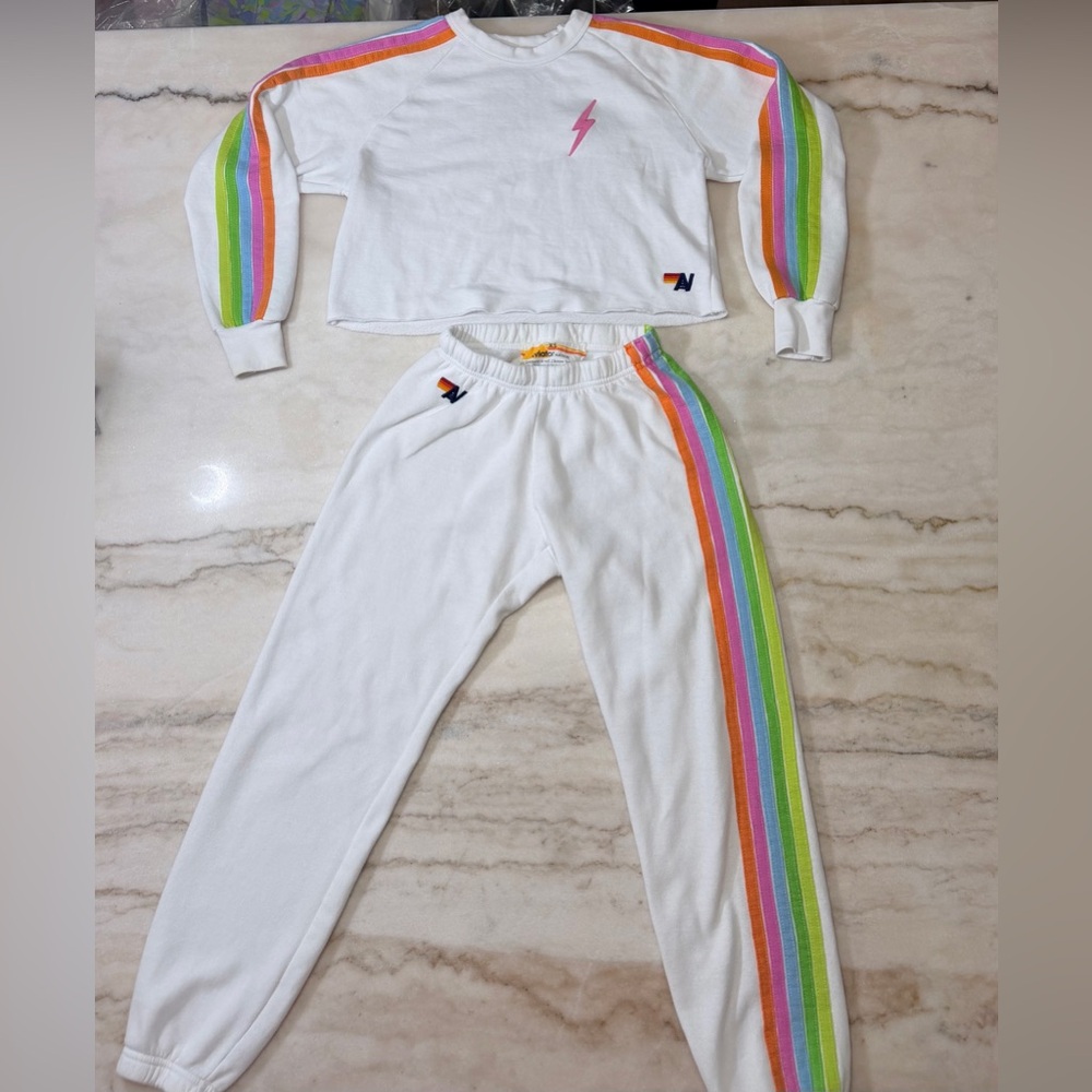 Aviator Nation 5 Stripe pastel and White Set.